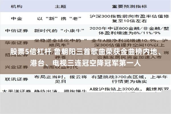 股票5倍杠杆 鲁朝阳三首歌曲荣获金曲榜内地、港台、电视三连冠空降冠军第一人