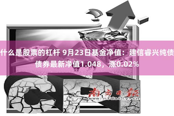 什么是股票的杠杆 9月23日基金净值：建信睿兴纯债债券最新净值1.048，涨0.02%