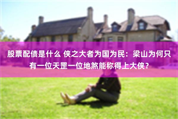 股票配债是什么 侠之大者为国为民：梁山为何只有一位天罡一位地煞能称得上大侠？