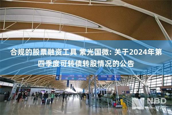 合规的股票融资工具 紫光国微: 关于2024年第四季度可转债转股情况的公告