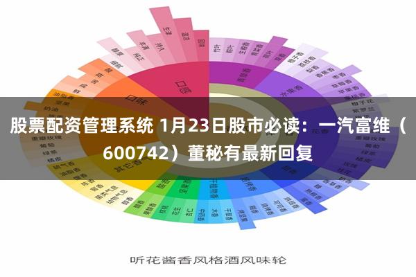 股票配资管理系统 1月23日股市必读：一汽富维（600742）董秘有最新回复
