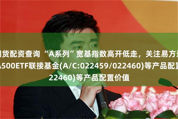 期货配资查询 “A系列”宽基指数高开低走，关注易方达中证A500ETF联接基金(A/C:022459/022460)等产品配置价值