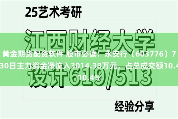 黄金期货配资软件 股市必读：永安行（603776）7月30日主力资金净流入3014.38万元，占总成交额10.4%